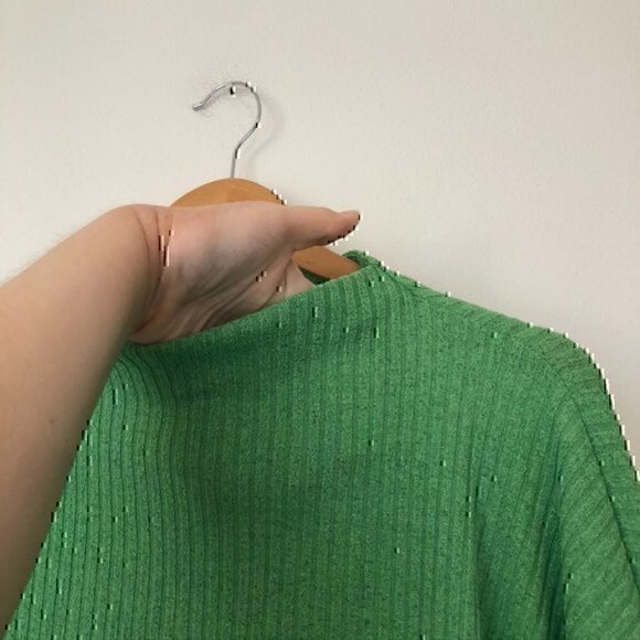 NEW NWT MODCLOTH Plus Size Casual Truth Mock Neck Top Solid Green Long Sleeve 4X - Picture 8 of 12